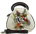 Feather and Flower Handbag in Natural Color