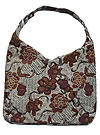 Hobo Bag with Flowers with Decorative Beading