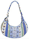 Periwinkle Blue Sweetie Stripes Hobo Bag by Chester