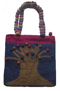 Felted Purse With Tree of Life