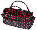 Purse Organizer in Black with Pink Polkadots