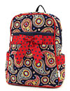 Quilted Paisley Medium Zippered Backpack
