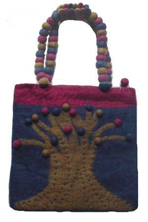 Felted Purse With Tree of Life - Click Image to Close