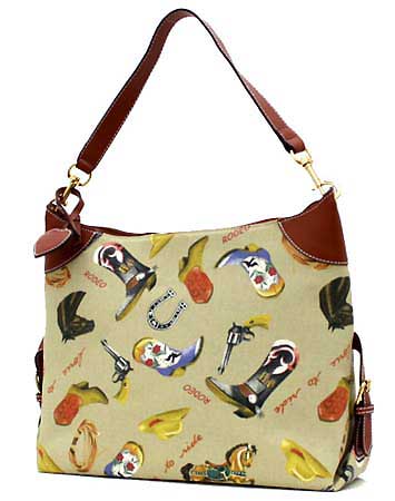 Large Hobo Bag with Horses in Tan - Click Image to Close