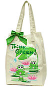 Canvas Market Bag with Frogs