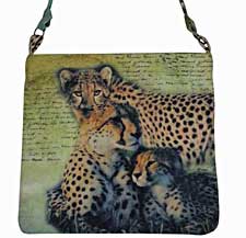 Crossbody Bag with Cheetahs