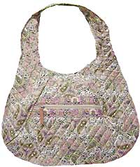 Paisley Quilted Pink and Beige Hobo Bag